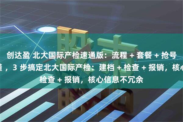 创达盈 北大国际产检速通版：流程 + 套餐 + 抢号，5 分钟看懂 ，3 步搞定北大国际产检：建档 + 检查 + 报销，核心信息不冗余