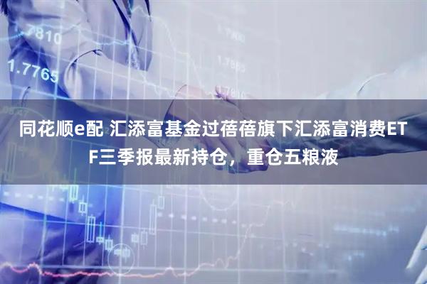 同花顺e配 汇添富基金过蓓蓓旗下汇添富消费ETF三季报最新持仓，重仓五粮液